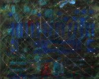 Blue light in the dark 闇の中のブルーライト1993～2002 Collage Acryl Paper 33×41cm