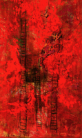 Flame 炎　1980 Water colour Acryl　Paper 49×31cm ⓒToshihiko Shibano